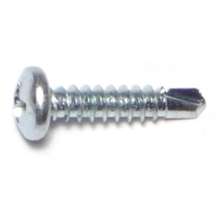 Buildright Self-Drilling Screw, #8 x 3/4 in, Zinc Plated Steel Pan Head Phillips Drive, 1255 PK 09828